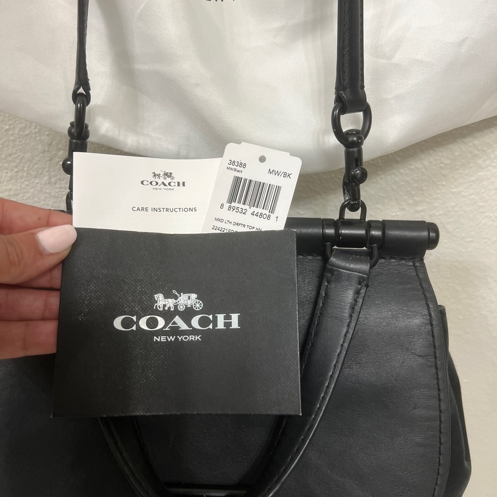 Coach Black Leather Satchel with Silver-Tone Hardware - Picture 14 of 14